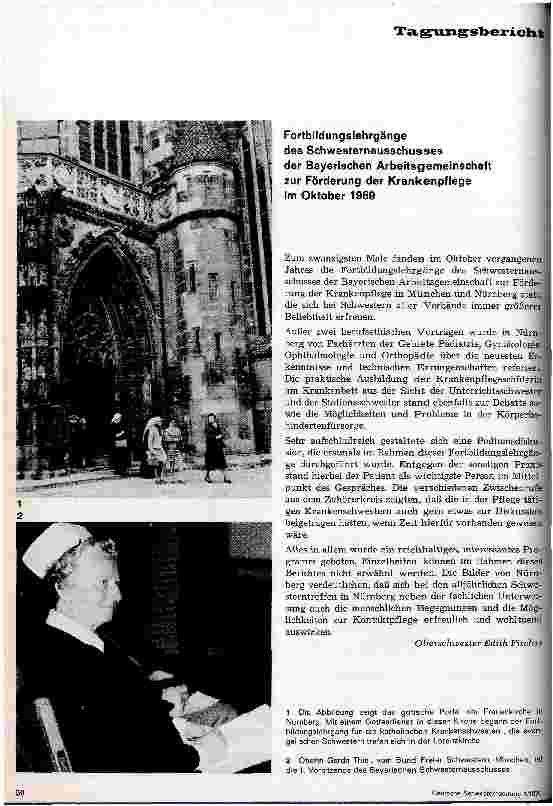 Vorschauseite 1: Fortbildungslehrgänge des Schwesternausschusses der Bayerischen Arbeitsgemeinschaft zur Förderung der Krankenpflege im Oktober 1969
