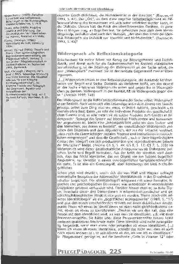 Vorschauseite 4: Identitätskritik und Lehrerbildung Eine Strukturanalyse des Unterrichtsgegenstands Pflege