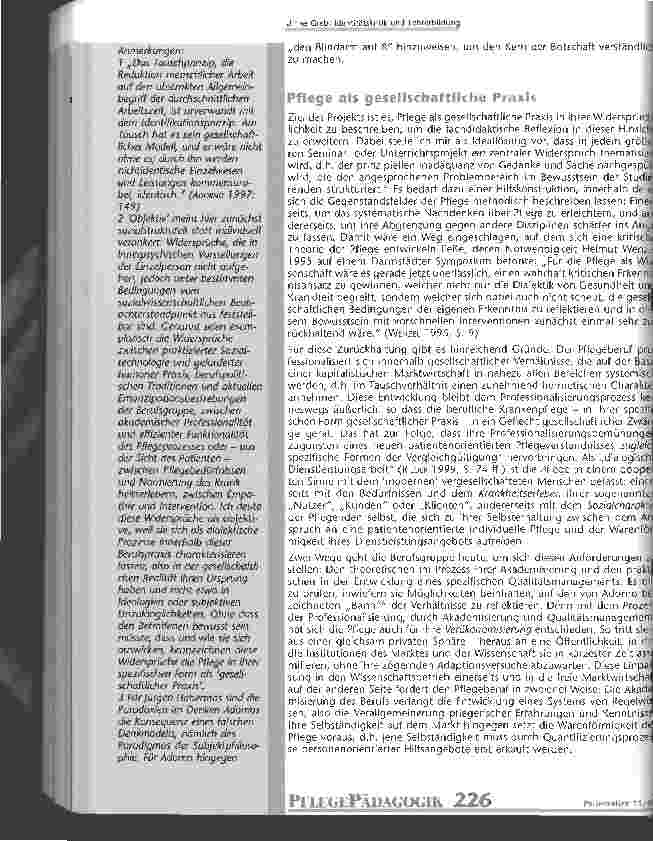 Vorschauseite 5: Identitätskritik und Lehrerbildung Eine Strukturanalyse des Unterrichtsgegenstands Pflege