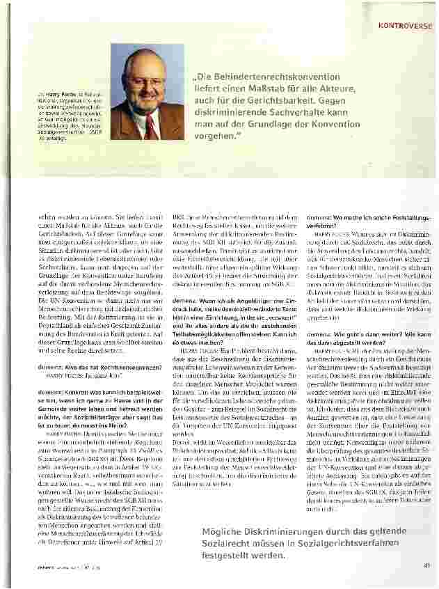 Vorschauseite 2: Klarer Fall!? Demenzbetroffene und UN-Behindertenrechtskonvention