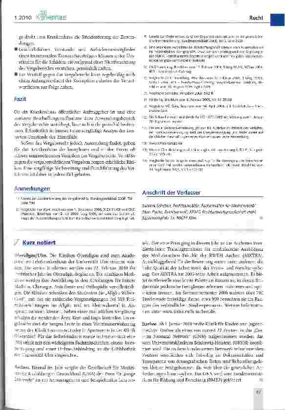 Vorschauseite 5: Vergaberechtliche Beschaffungs regeln für Krankenhäuser