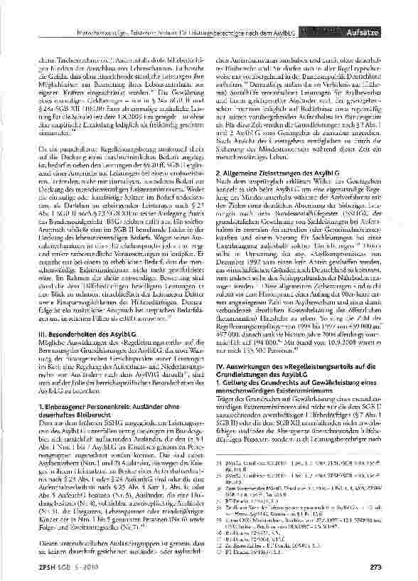 Vorschauseite 5: Menschenwürdiges Existenzminimum für Leistungsberechtigte nach dem Asylbewerberleistungsgesetz