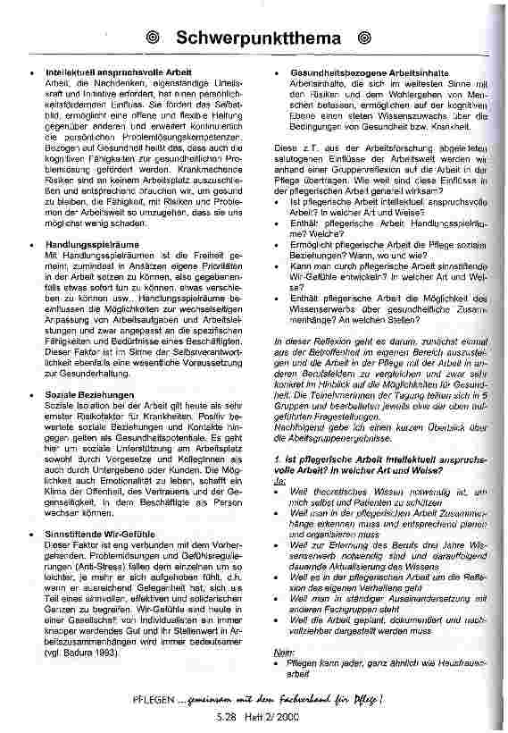 Vorschauseite 2: Gesundheitsressourcen pflegerischer Arbeit