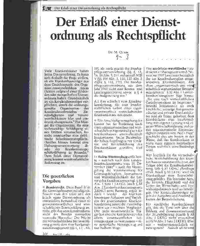 Vorschauseite 1: Der Erlaß einer Dienstordnung als Rechtspflicht