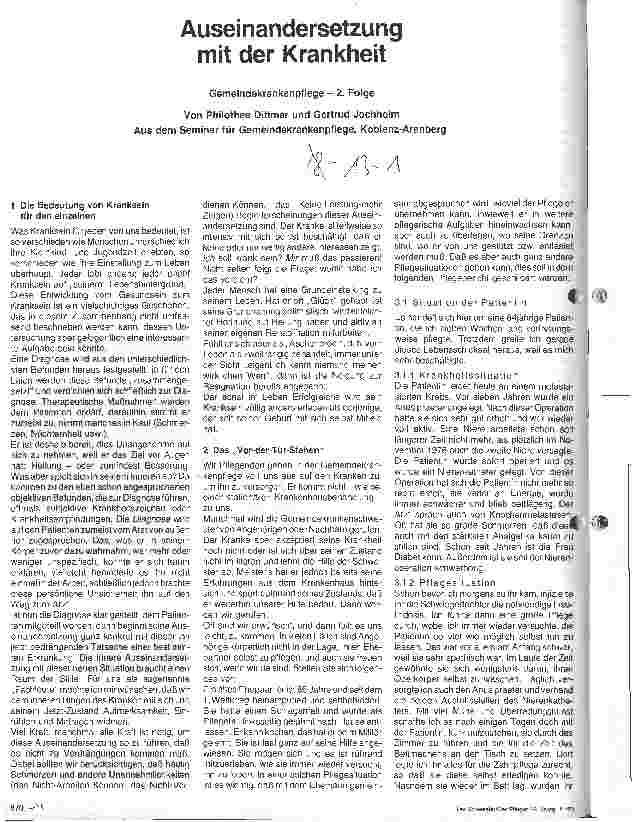 Vorschauseite 1: Auseinandersetzung mit der Krankheit - Gemeindekrankenpflege - 2. Folge