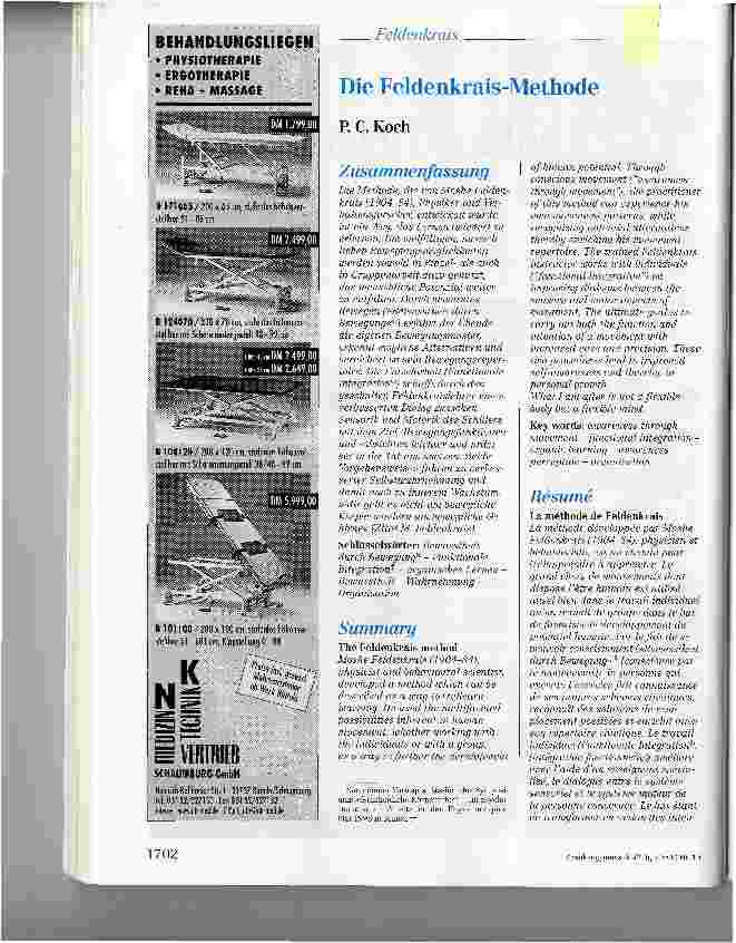 Vorschauseite 1: Die Feldenkrais-Methode