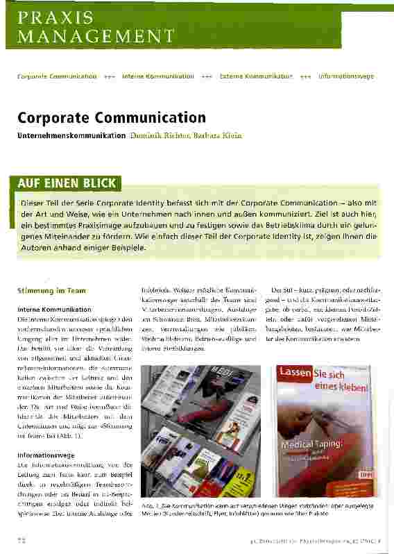 Vorschauseite 1: Corporate Communication