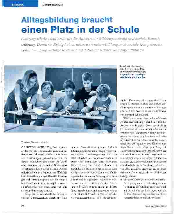Vorschauseite 1: Alltagsbildung braucht einen Platz in der Schule