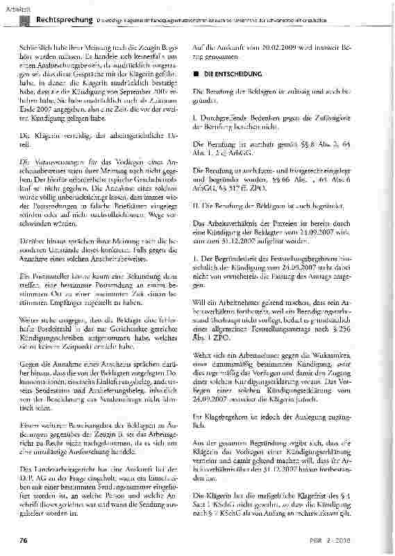 Vorschauseite 5: Dreiwöchige Klagefrist im Kündigungsschutzverfahren ist auch bei Unkenntnis der Schwangerschaft einzuhalten