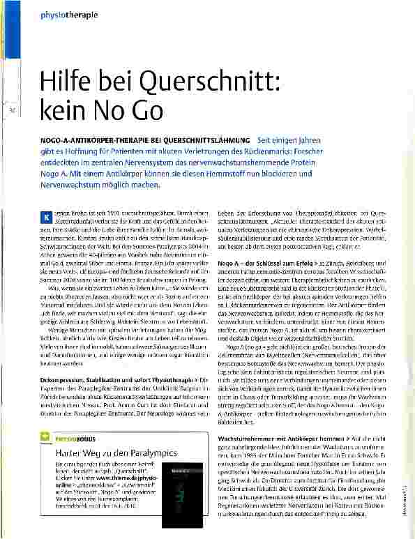 Vorschauseite 1: Hilfe bei Querschnitt: kein No Go