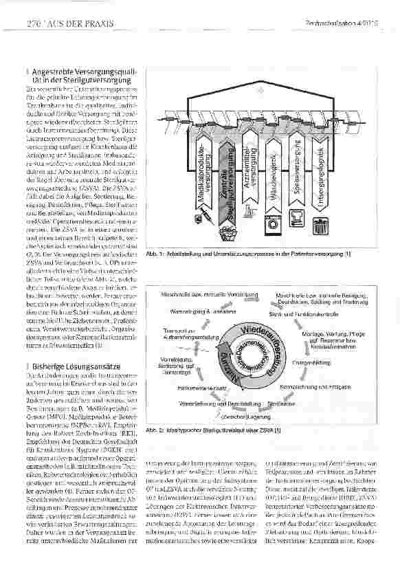 Vorschauseite 2: Versorgungsqualität in der SterilgutversorgungAbgestimmter Versorgungsprozess mit wiederaufbereiteten Medizinprodukten zwischen Operationssälen (OP) und der zentralen Sterilgutver…