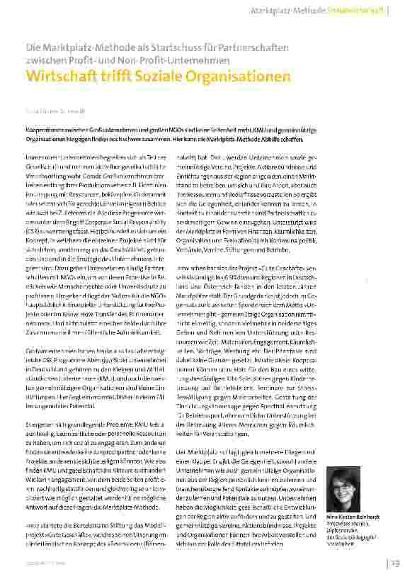 Vorschauseite 1: Wirtschaft trifft Soziale Organisationen