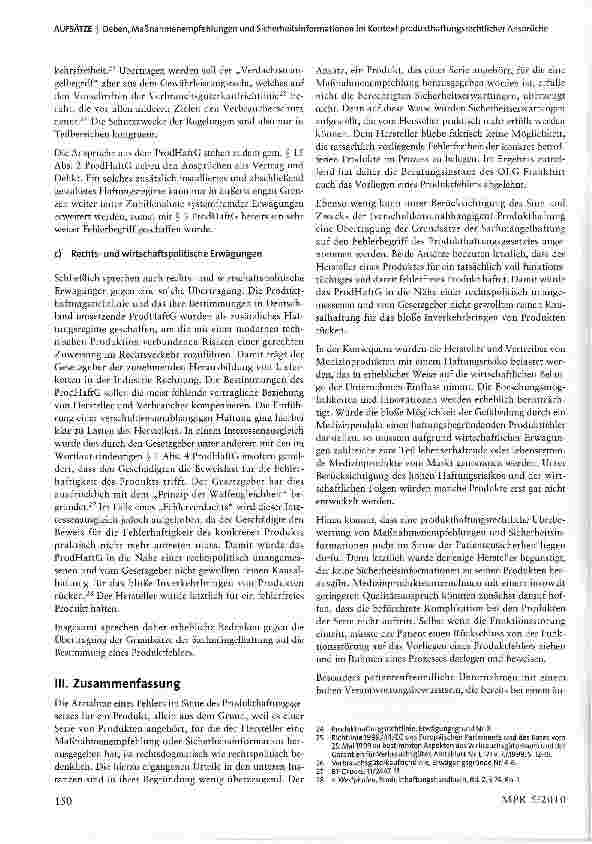 Vorschauseite 6: Maßnahmenempfehlungen und Sicherheitsinformationen im Kontext produkthaftungsrechtlicher Ansprüche-die Reichweite des Fehlerbegriffs bei Medizinprodukten