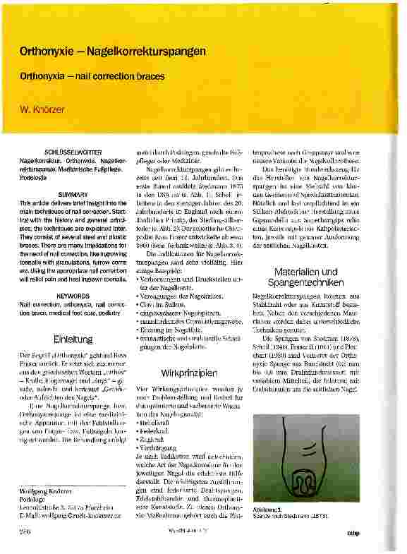 Vorschauseite 1: Orthonyxie - Nagelkorrekturspangen