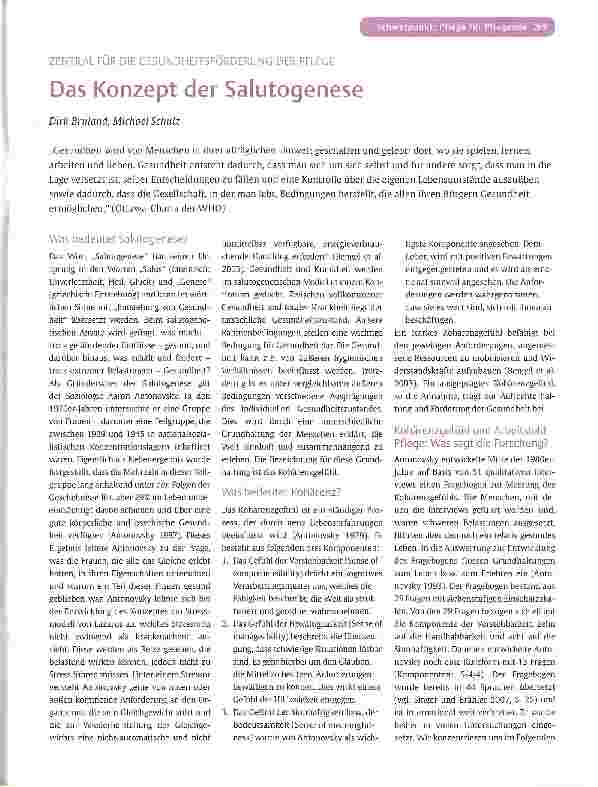 Vorschauseite 1: Das Konzept der Salutogenese