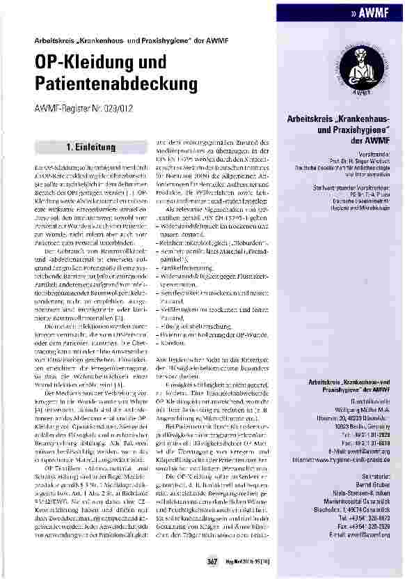 Vorschauseite 1: OP-Kleidungund Patientenabdeckung