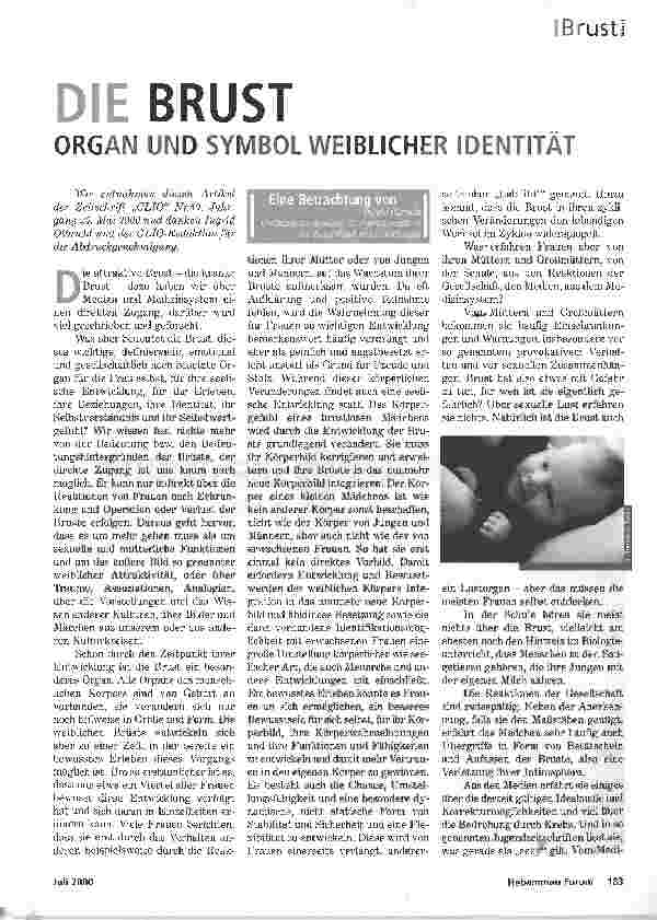Vorschauseite 1: DIE BRUSTORGAN UND SYMBOL WEIBLICHER IDENTITÄT