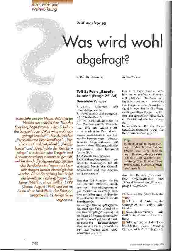 Vorschauseite 1: Was wird wohl abgefragt? Prüfungsfragen