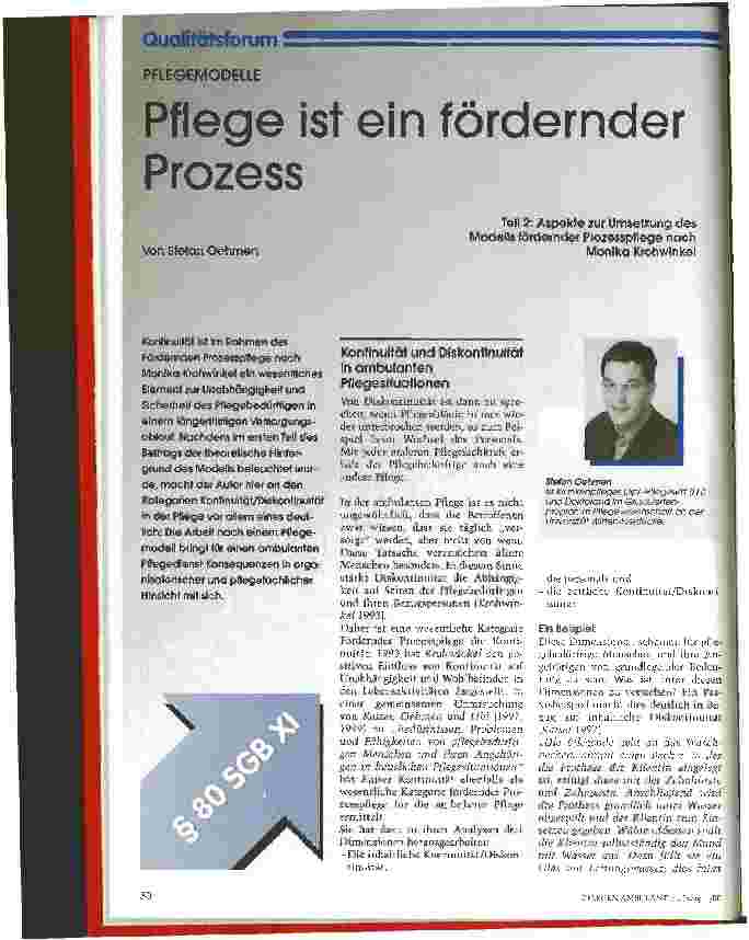 Vorschauseite 1: Pflege ist ein fördernder Prozess Teil 2: Aspekte zur Umsetzung des Modells fördernder Prozesspflege nach Monika Krohwinkel