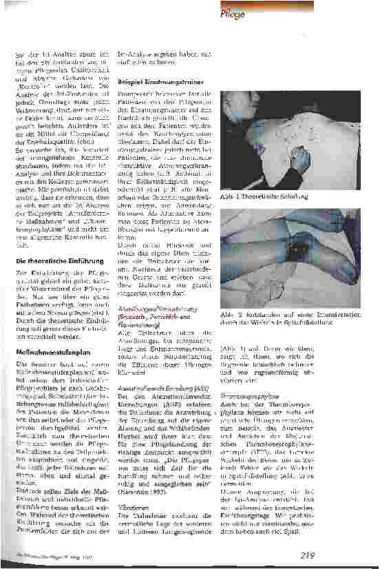 Vorschauseite 2: Modifizierte Pflegemethoden zur Thromboseund Pneumonieprophylaxe 2. Teil: Die ersten Erfahrungen