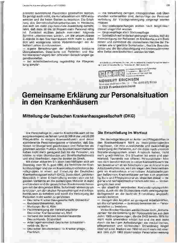 Vorschauseite 6: Rationalisierungsmaßnahmen im Krankenhaus