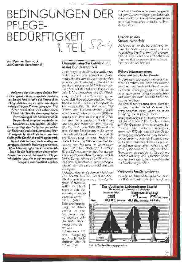 Vorschauseite 1: Bedingungen der Pflegebedürftigkeit - 1. Teil