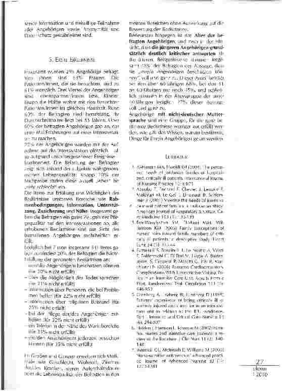 Vorschauseite 3: BEDÜRFNISSE ANGEHÖRIGER AUF INTENSIVSTATIONEN