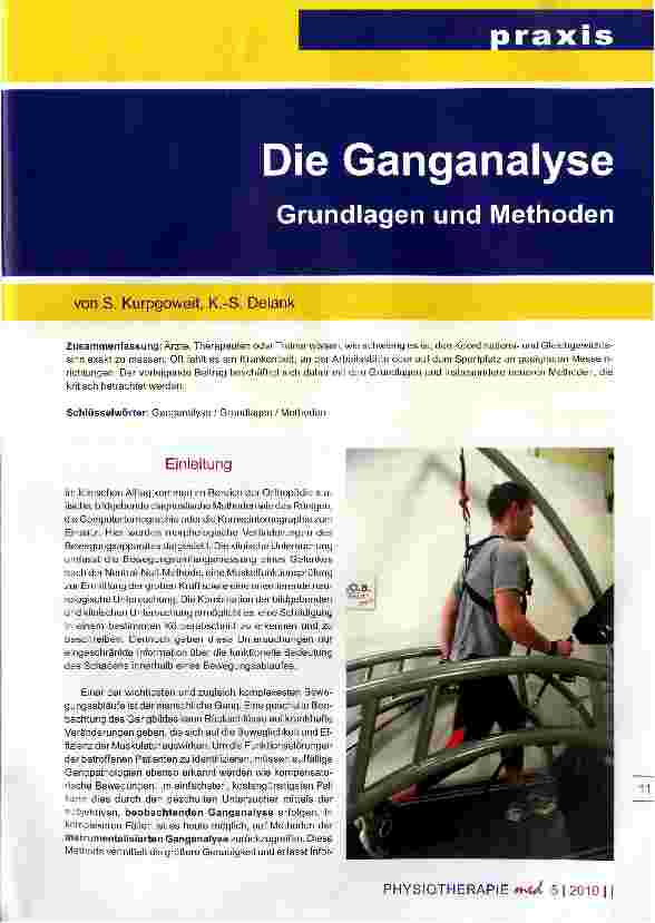 Vorschauseite 1: Die Ganganalyse Grundlagen und Methoden