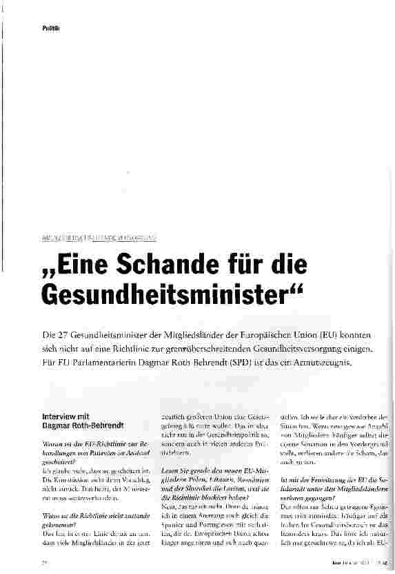 Vorschauseite 1: „Eine Schande für die Gesundheitsminister