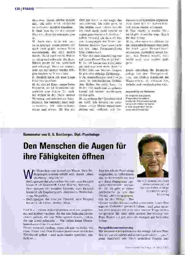Vorschauseite 1: Den Menschen die Augen für ihre Fähigkeiten öffnen