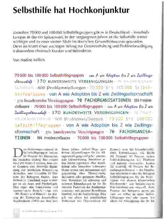 Vorschauseite 1: Selbsthilfe hat Hochkonjunktur