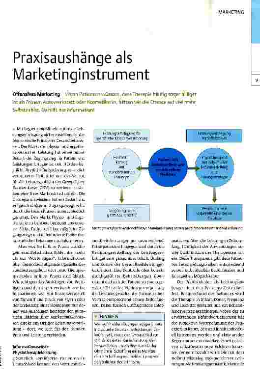Vorschauseite 1: Praxisaushänge als Marketinginstrument