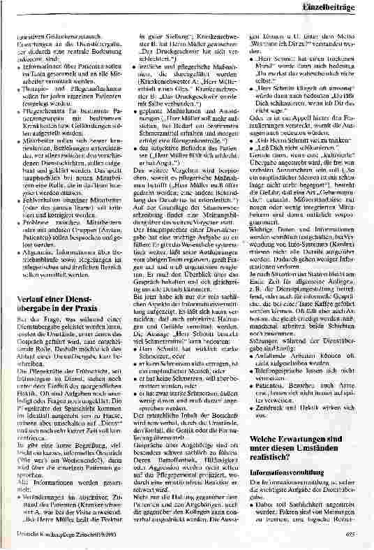 Vorschauseite 2: Erwartungen an die Dienstübergabe - Versuch einer Analyse unter kommunikationspsychologischen Aspekten