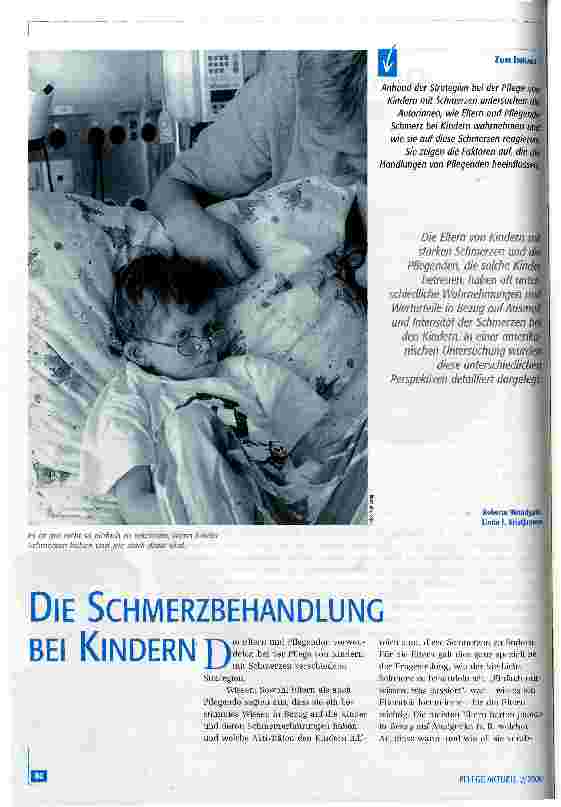 Vorschauseite 1: Die Schmerzbehandlung bei Kindern