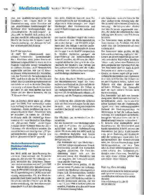 Vorschauseite 2: Medizinproduktegesetz