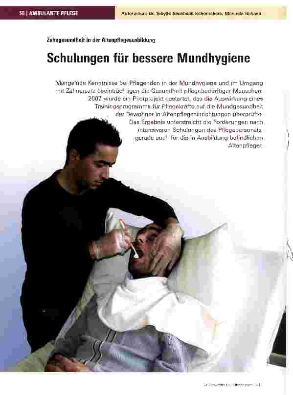 Vorschauseite 1: Schulungen für bessere Mundhygiene