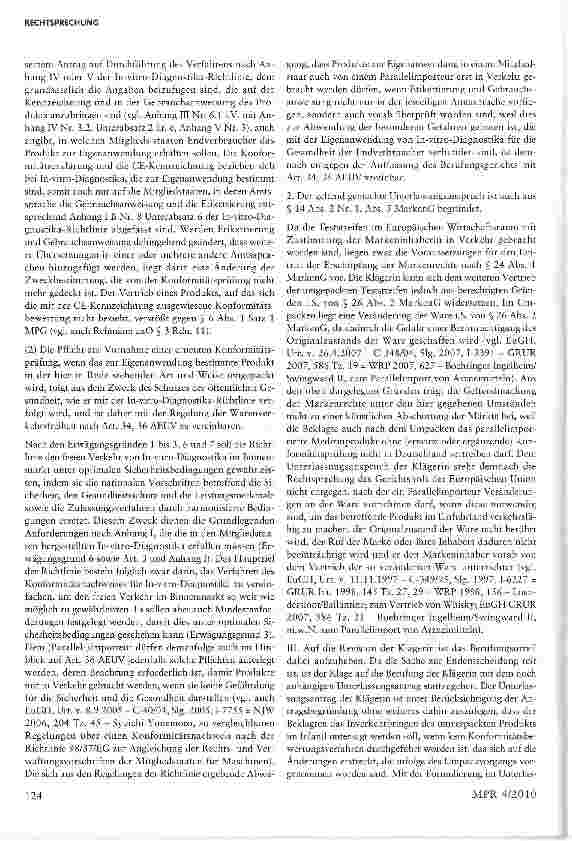 Vorschauseite 4: Anforderungen an das Inverkehrbringen von umverpackten Invitro-Diagnostika zur Eigenanwendung
