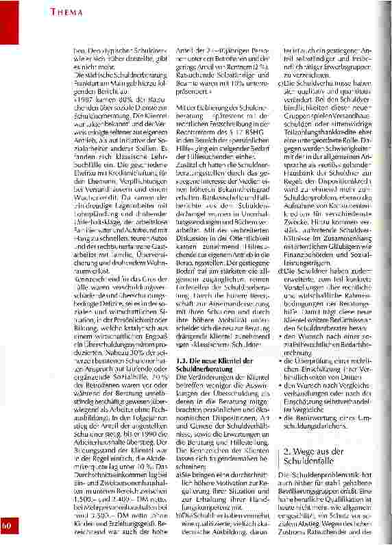 Vorschauseite 3: Das wachsende Problem der Überschuldung in privaten Haushalten Bericht aus der Arbeit in der Schuldnerberatung