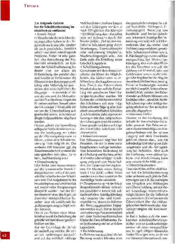 Vorschauseite 5: Das wachsende Problem der Überschuldung in privaten Haushalten Bericht aus der Arbeit in der Schuldnerberatung