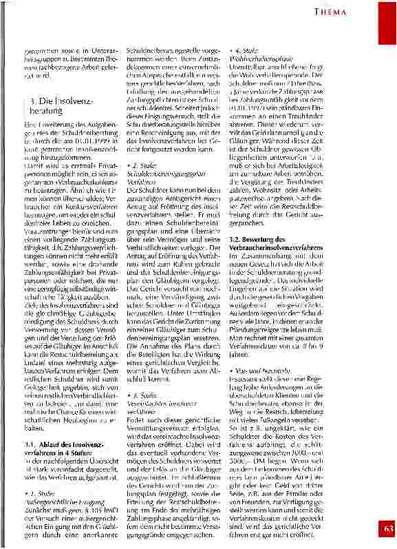 Vorschauseite 6: Das wachsende Problem der Überschuldung in privaten Haushalten Bericht aus der Arbeit in der Schuldnerberatung