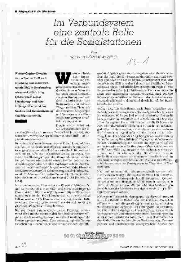 Vorschauseite 1: Im Verbundsystem eine zentrale Rolle für die Sozialstationen