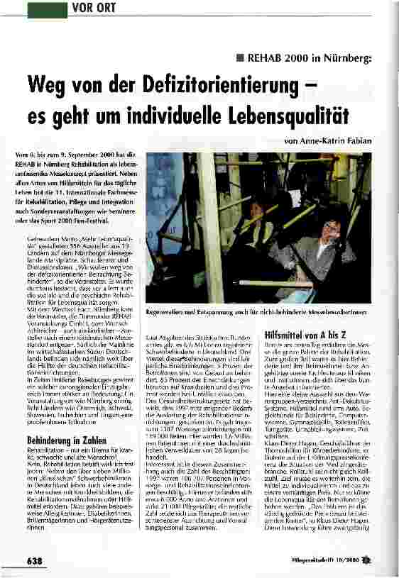 Vorschauseite 1: Weg von der Defizitorientierung - es geht um individuelle Lebensqualität