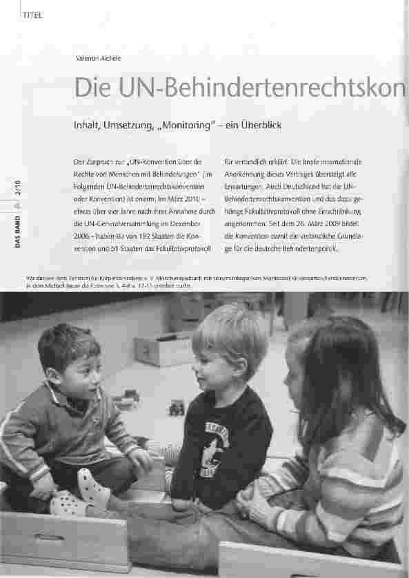 Vorschauseite 1: Die UN-Behindertenrechtskonvention