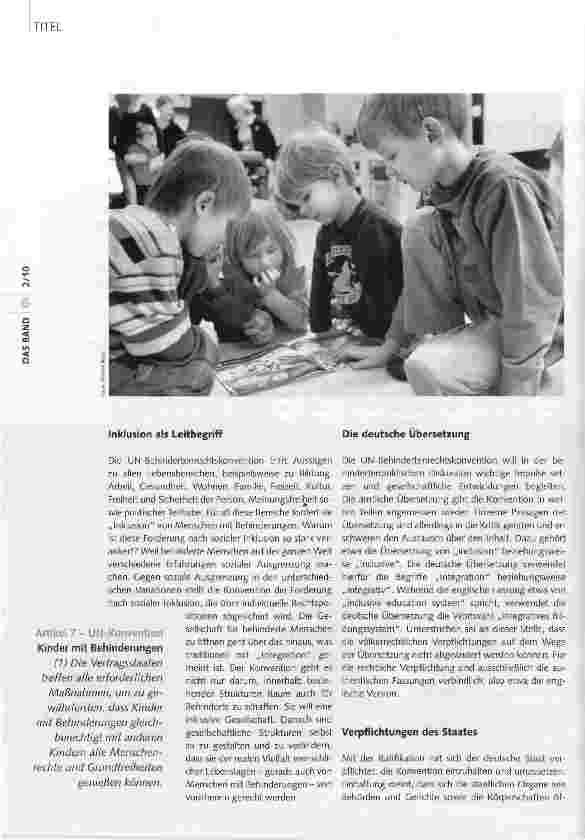 Vorschauseite 3: Die UN-Behindertenrechtskonvention