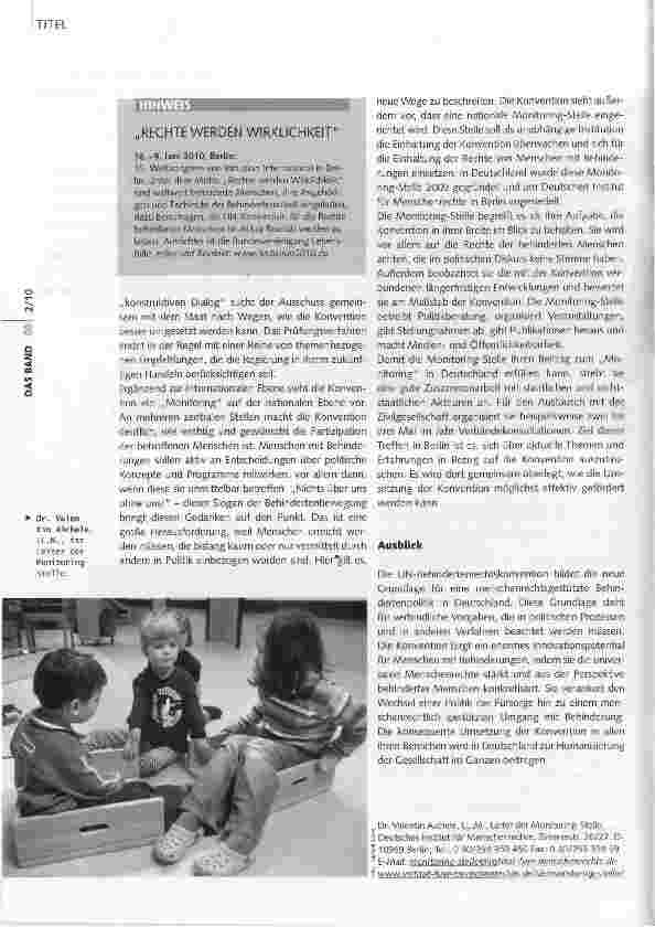 Vorschauseite 5: Die UN-Behindertenrechtskonvention