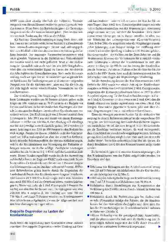 Vorschauseite 4: Enttäuschender Rückfall in Kostendämpfungspolitik