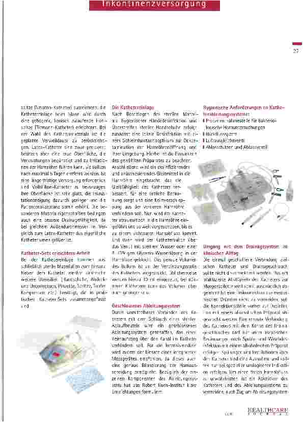 Vorschauseite 2: Prophylaxe Katheter-assoziierter Harnwegsinfektionen hat Priorität