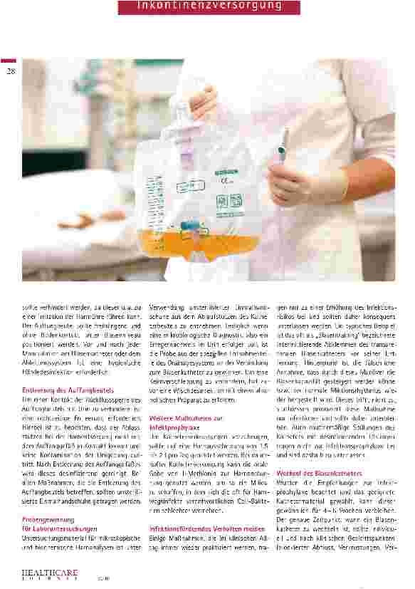 Vorschauseite 3: Prophylaxe Katheter-assoziierter Harnwegsinfektionen hat Priorität