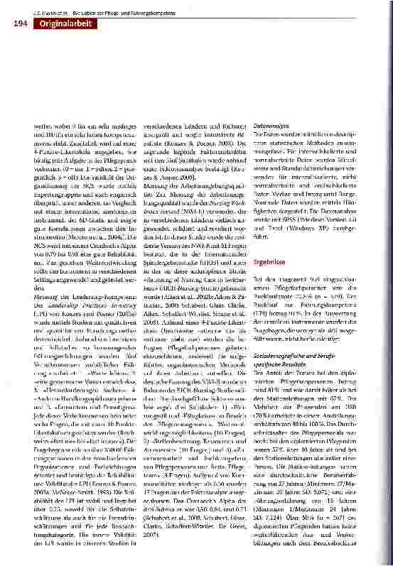 Vorschauseite 4: Evaluation der Pflegeund Führungskompetenz -eine Ausgangslage für die weitere Praxisentwicklung