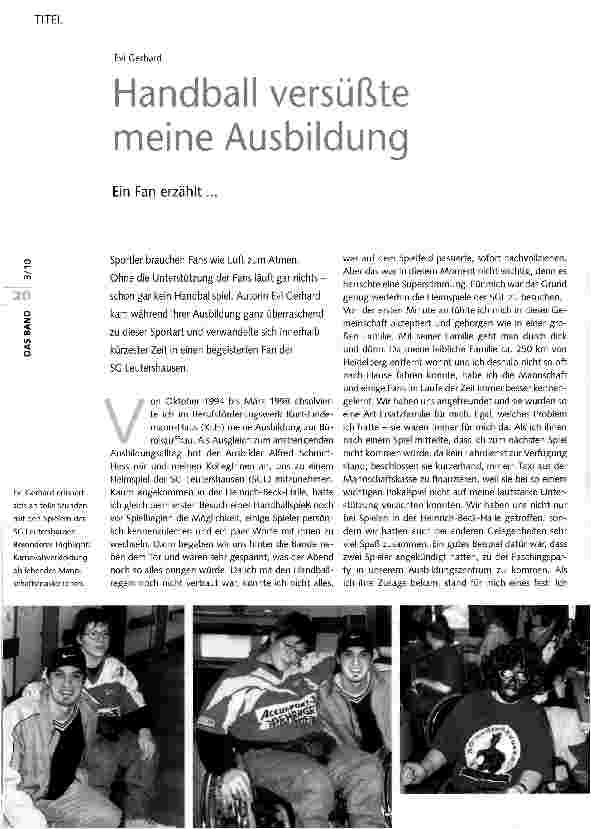 Vorschauseite 1: Handball versüßte meine Ausbildung